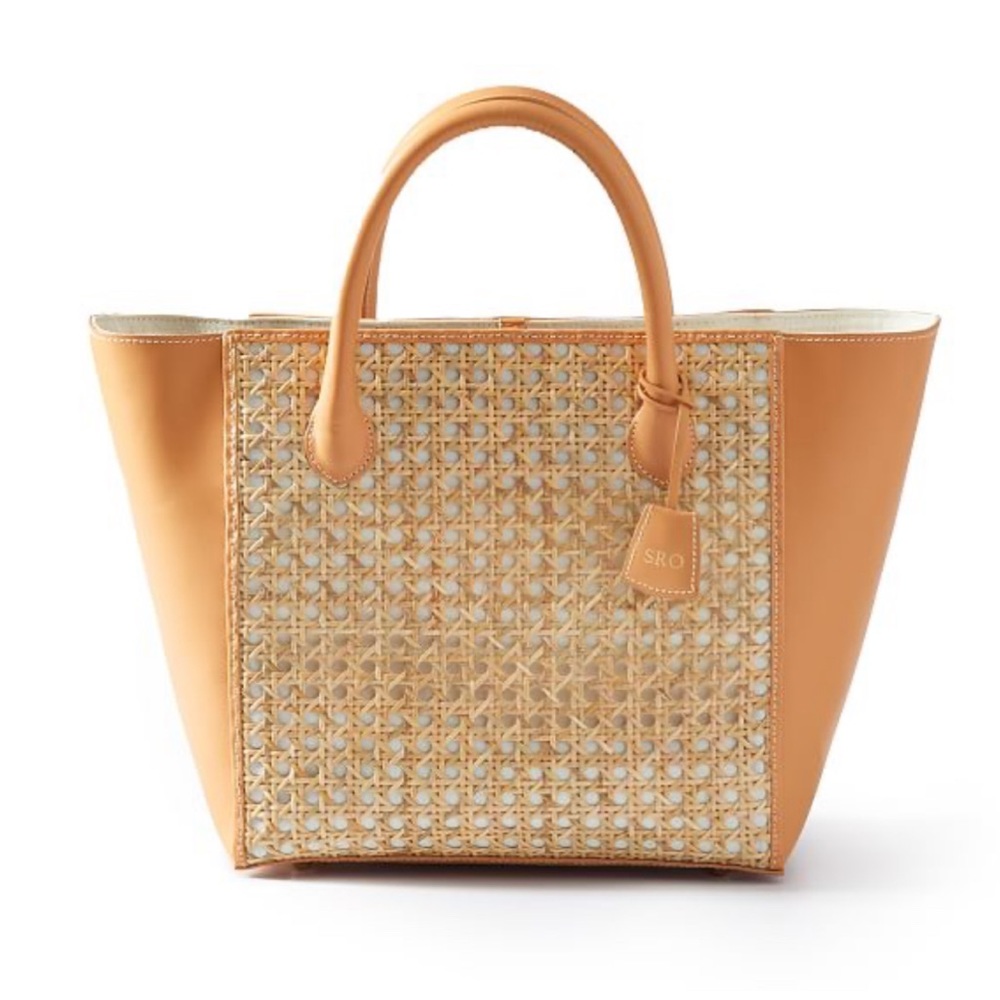Mark & Graham Cane and leather tote